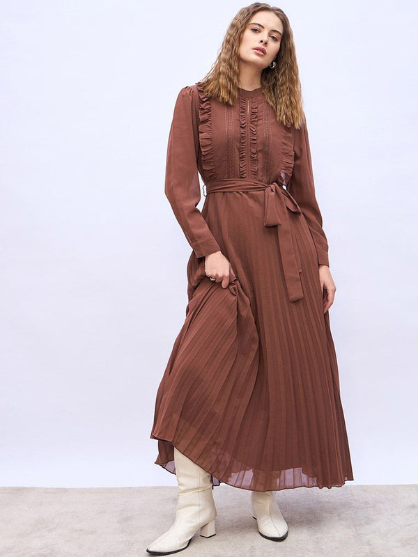 Puff Sleeve A-Line Maxi Dress